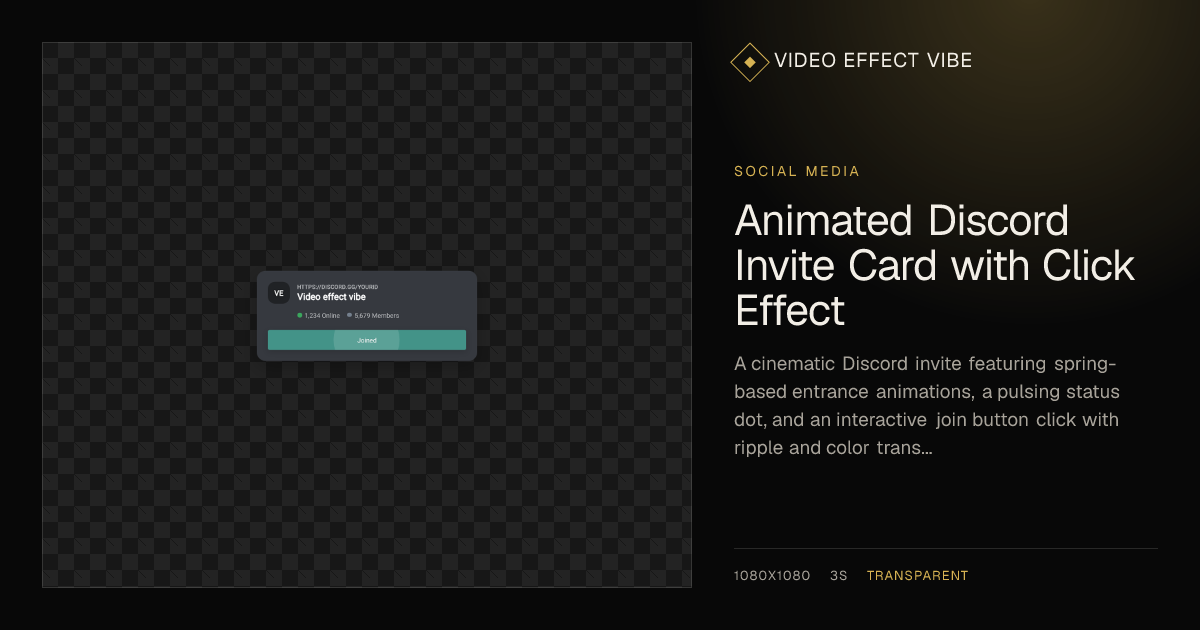 Animated Discord Invite Card with Click Effect - Free Video Asset ...