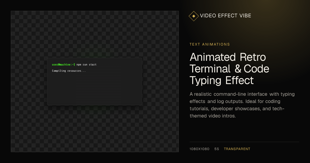 Animated Retro Terminal & Code Typing Effect - Free Video Asset | Video ...