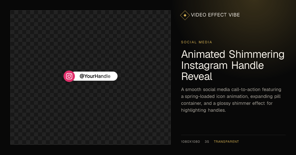 Animated Shimmering Instagram Handle Reveal - Free Video Asset | Video ...