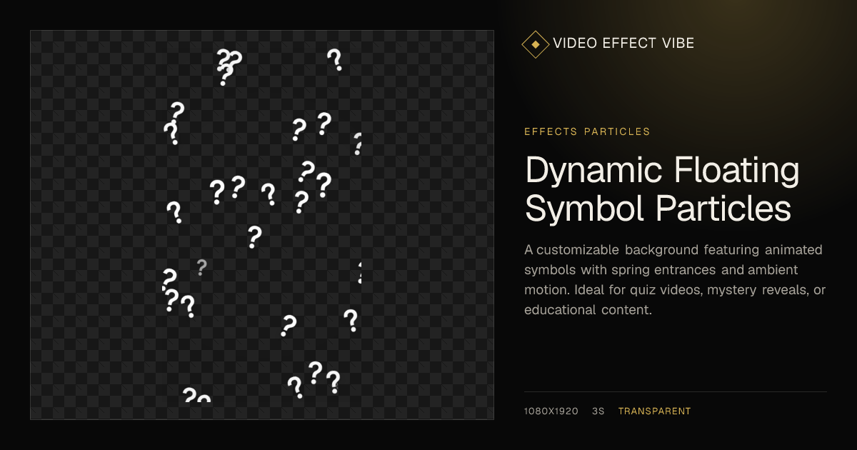 Dynamic Floating Symbol Particles - Free Video Asset | Video Effect Vibe
