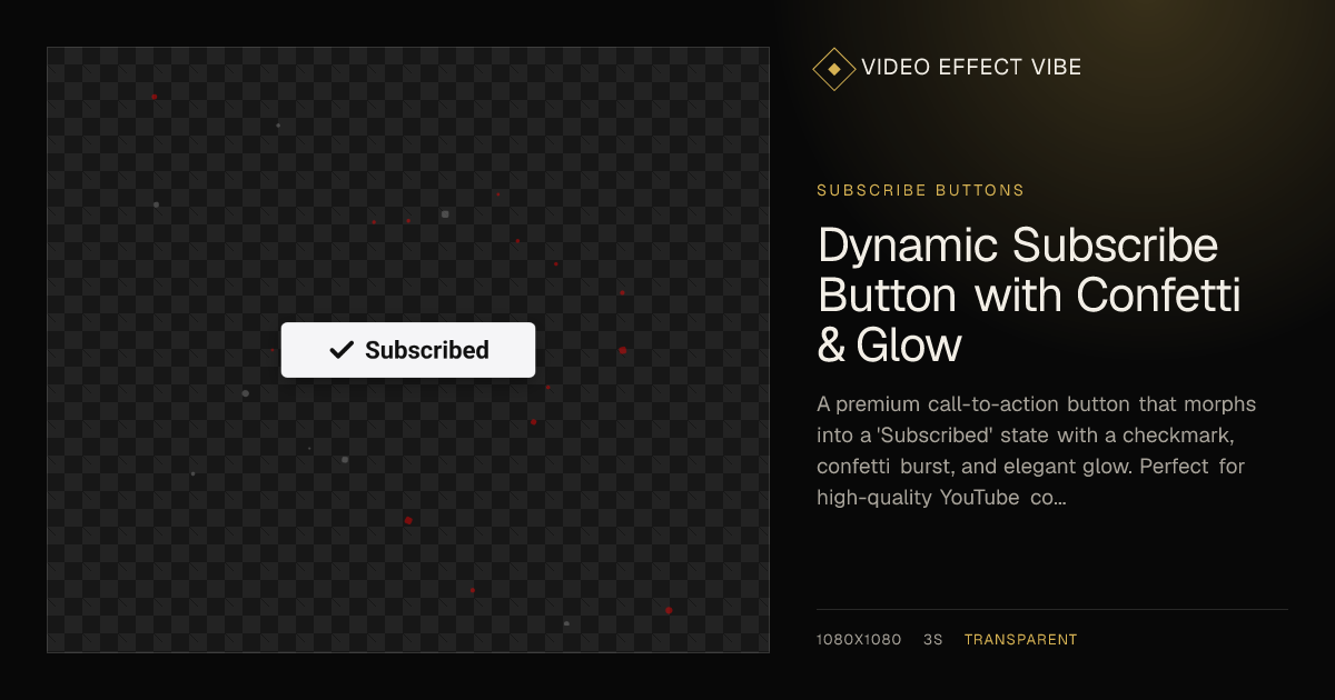 Dynamic Subscribe Button with Confetti & Glow - Free Video Asset ...