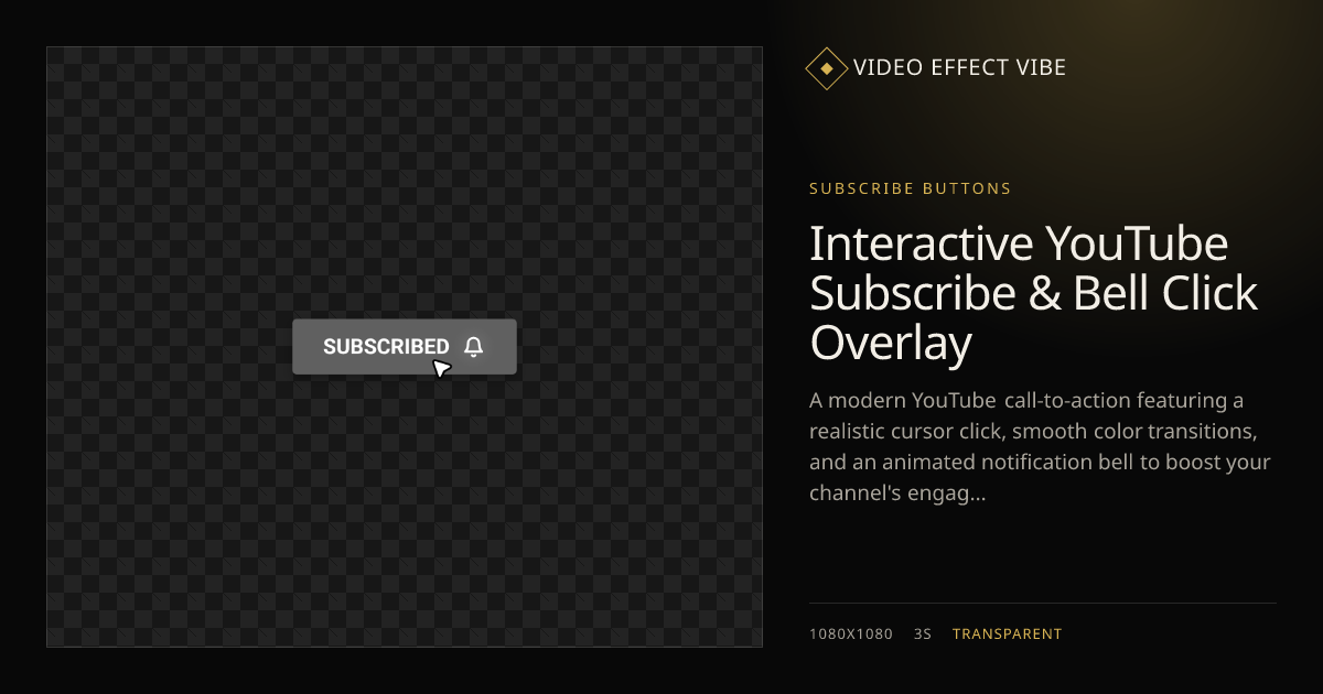 Interactive YouTube Subscribe & Bell Click Overlay - Free Video Asset ...