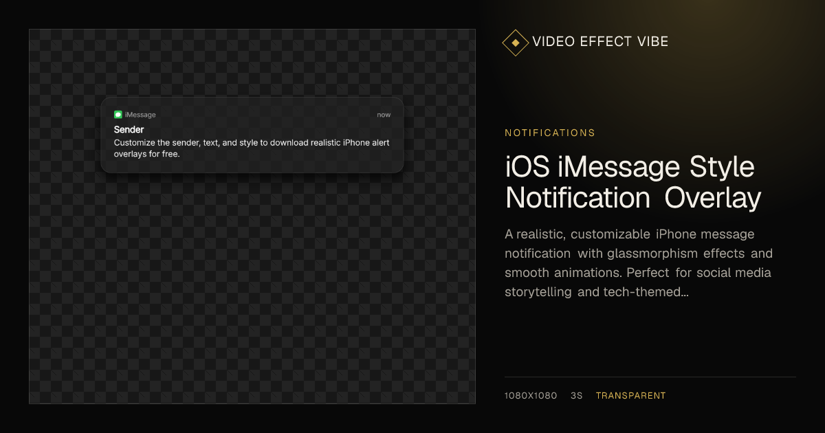 iOS iMessage Style Notification Overlay - Free Video Asset | Video ...